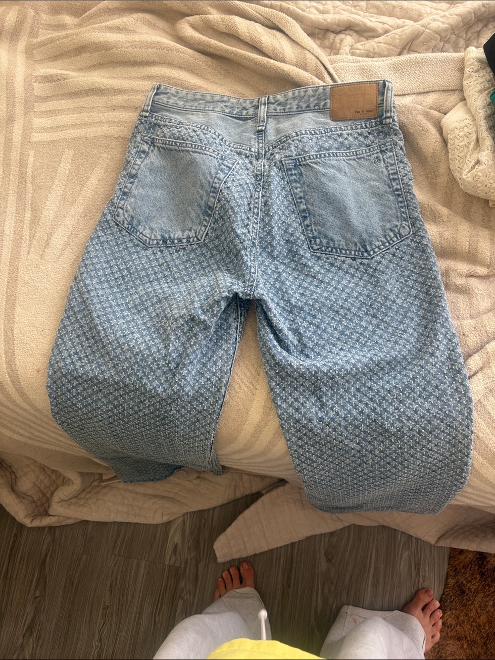 rag & bone Distressed Light Blue Denim Jeans - Picture 3 of 3